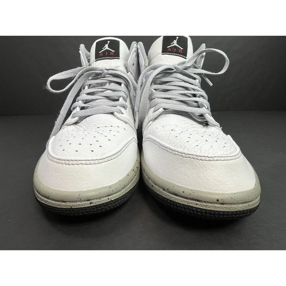 Air Jordan 1 Mid White Cement Men's Size 8 Sneakers 554724-115 Leather Nike